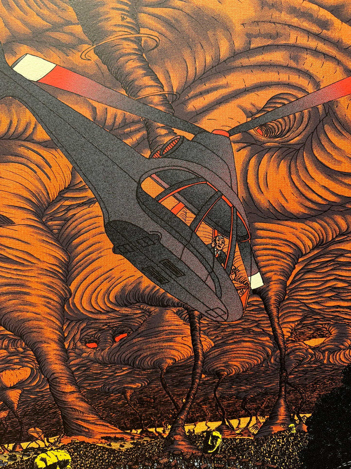 Sunny on a Dark Night (screen print) med eikeramme