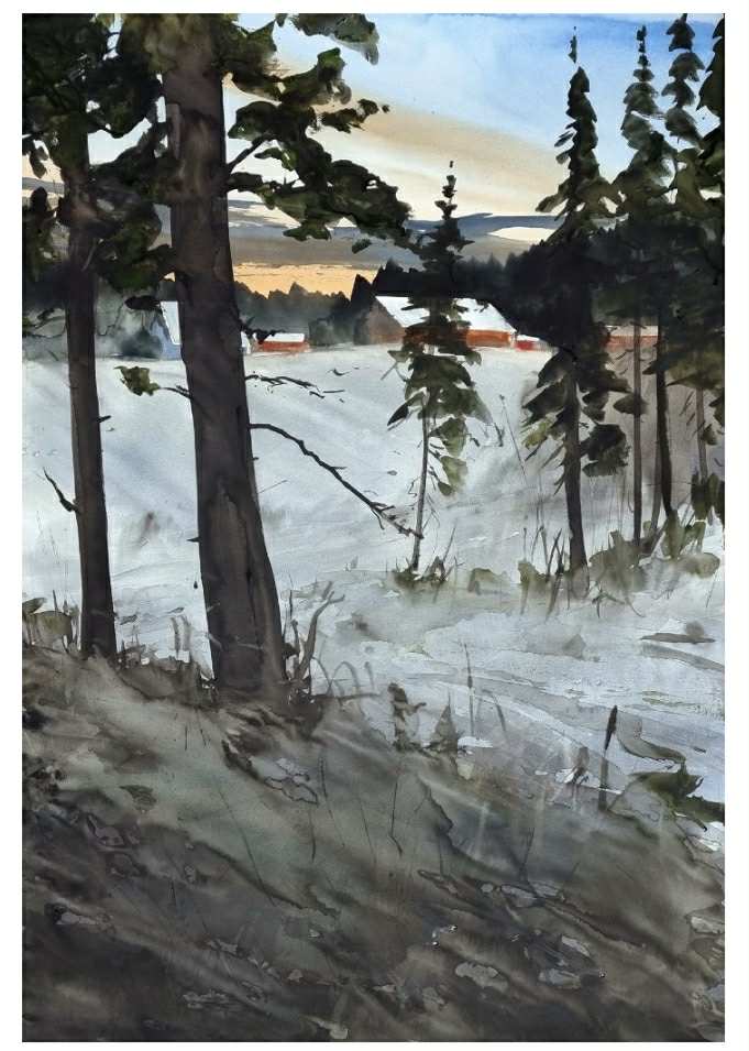 Småbruk med eikeramme | Morten Gjul | Galleri Fenka