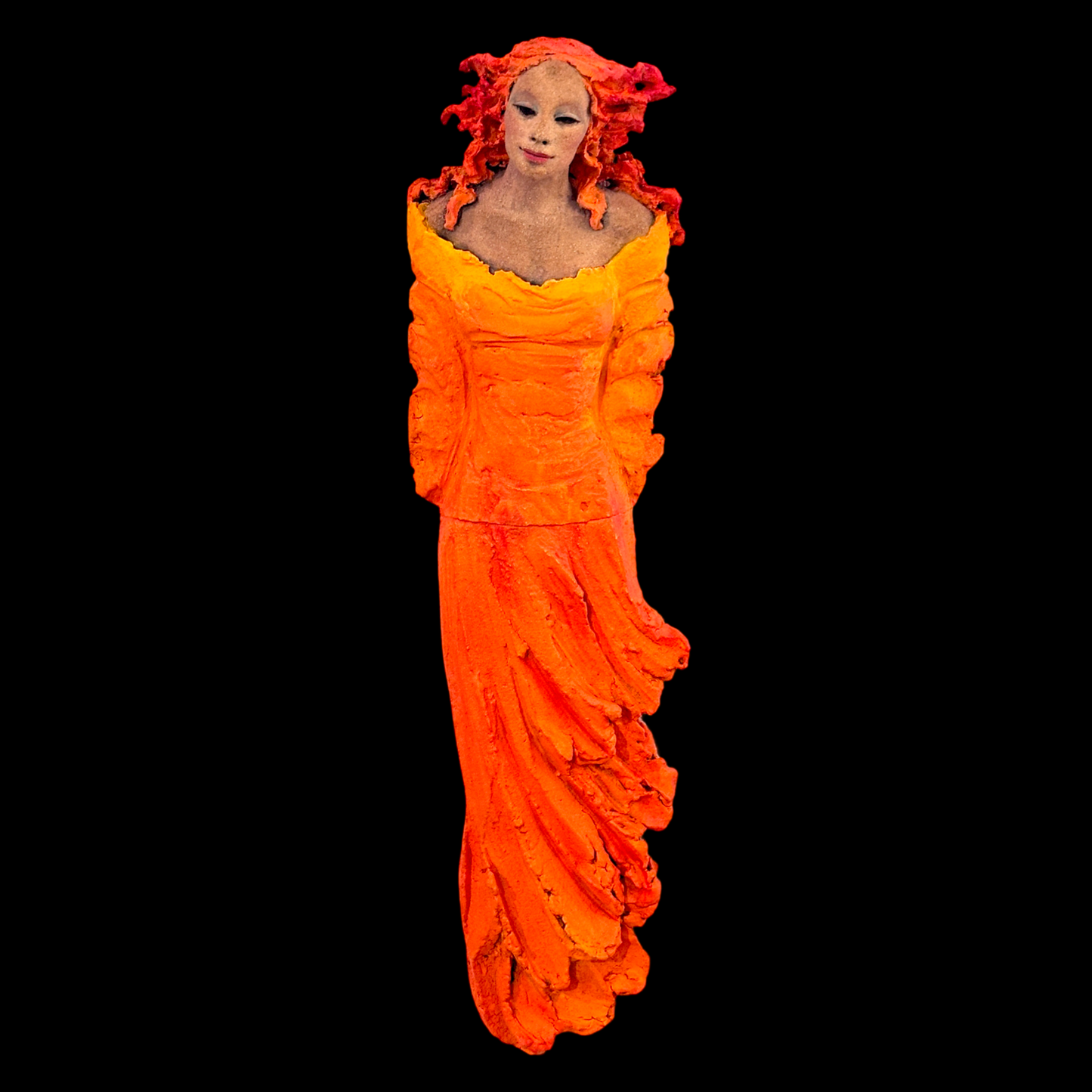 Lang veggdame -orange