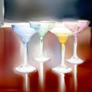 Kunstglass Rustikk blå