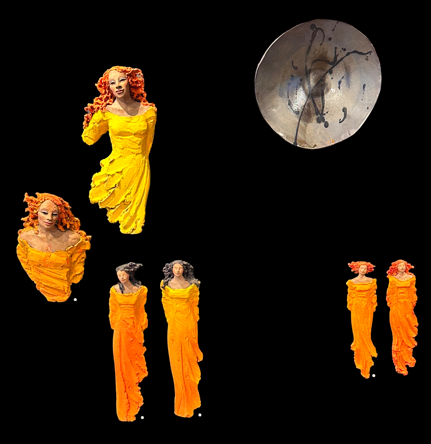 Lita veggdame orange
