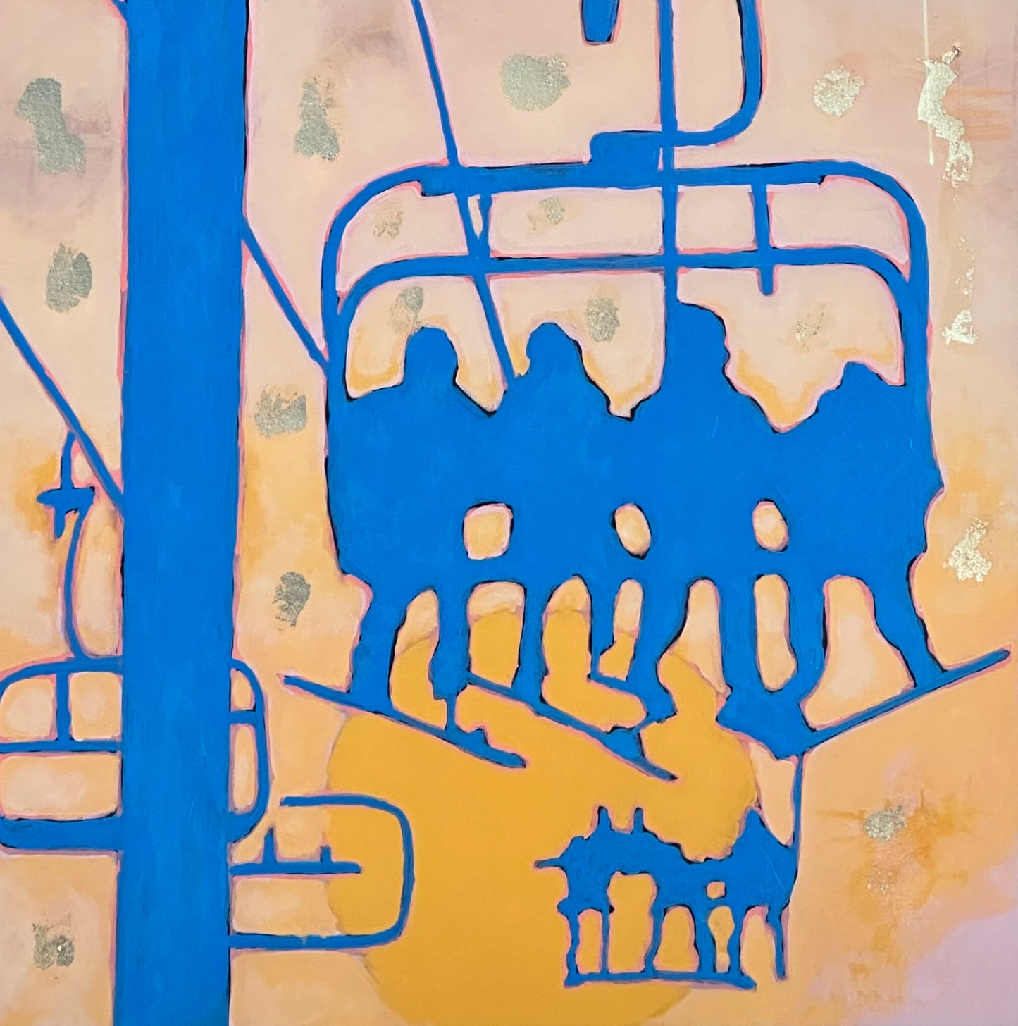 Skiheis i solnedgang