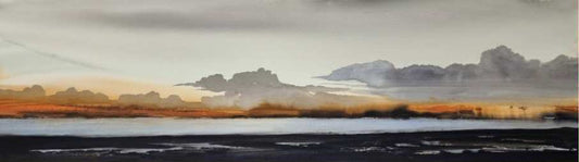Kveld ved sjøen med eikeramme | Morten Gjul | Galleri Fenka