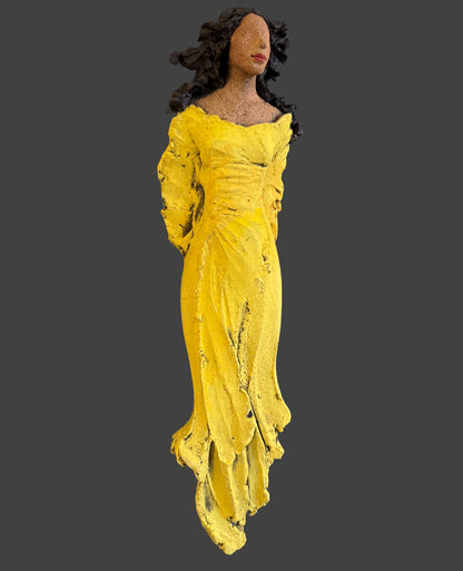 Gul mellomstor veggdame