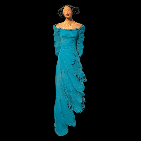 Blå/grønn veggdame