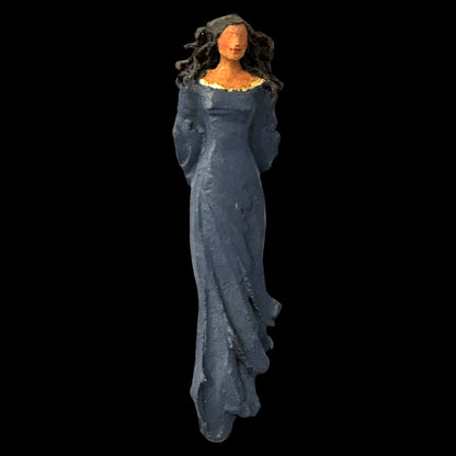 Liten veggdame Mørkblå med gull