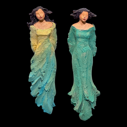 Veggdame lita blågrønn