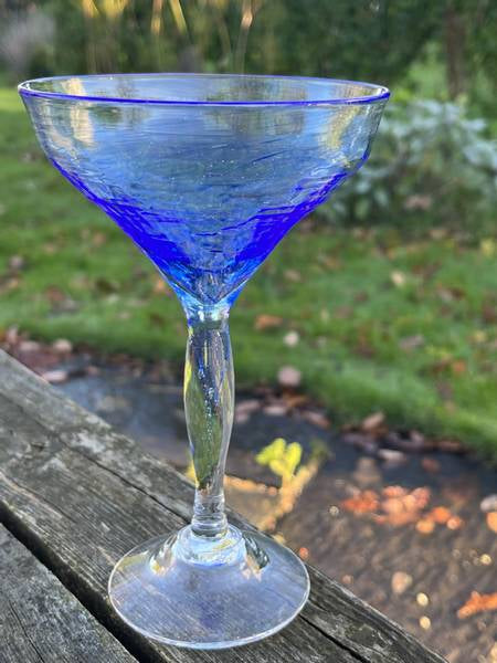 Kunstglass Rustikk blå